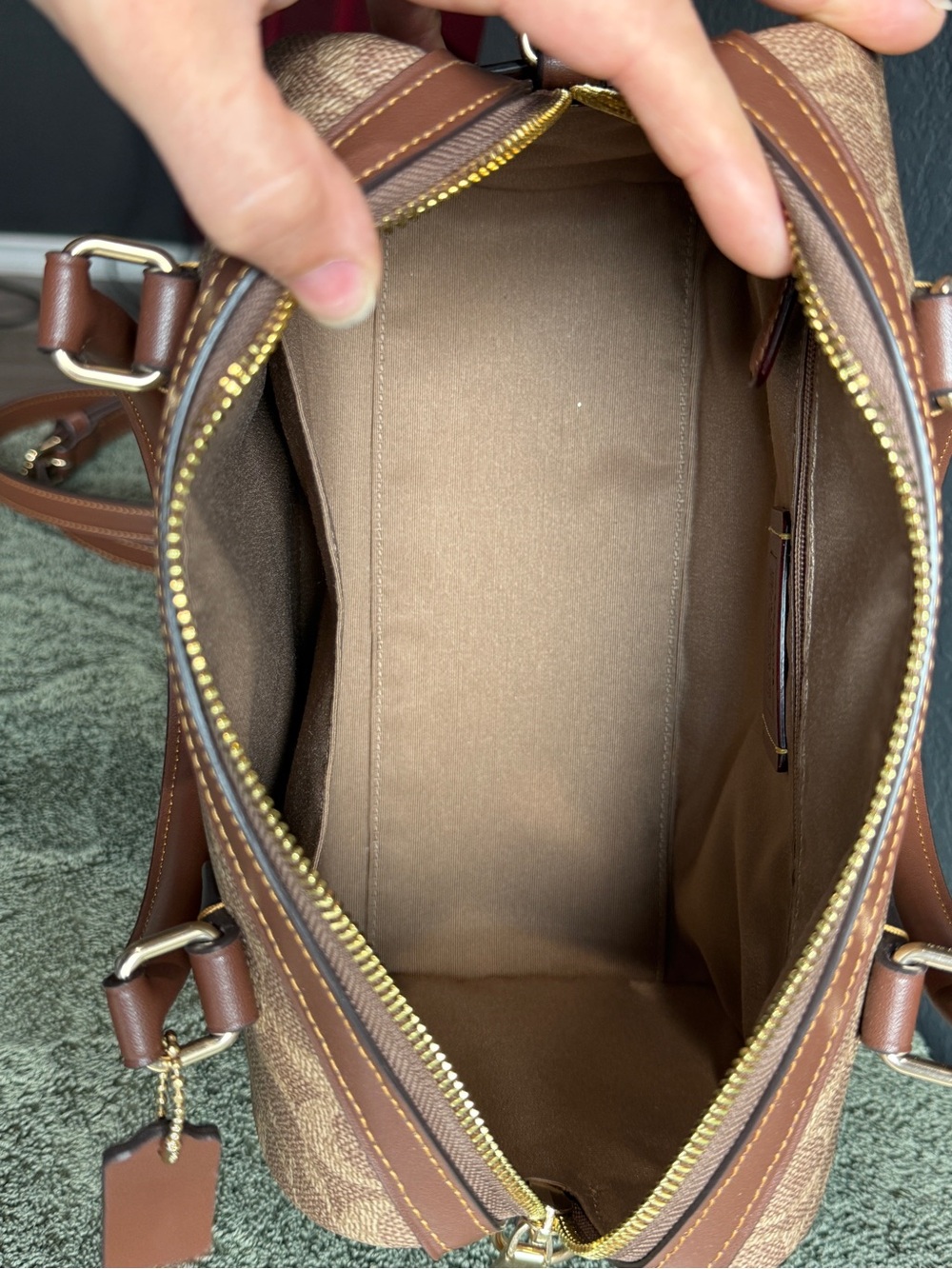 Coach Rowan Satchel in Signature Canvas Brown - Picture 10 of 15